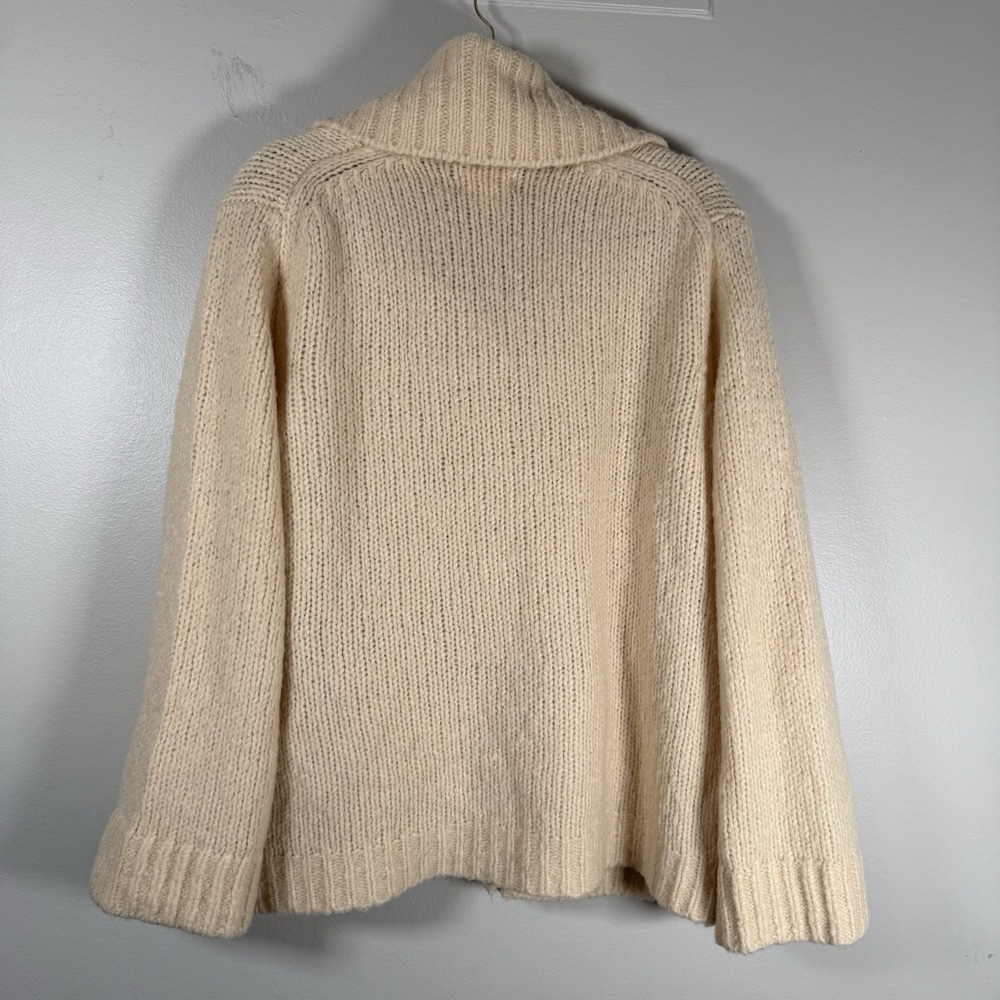 Maeve Cream Button-Front Ribbed Collar Cardigan - Picture 3 of 7